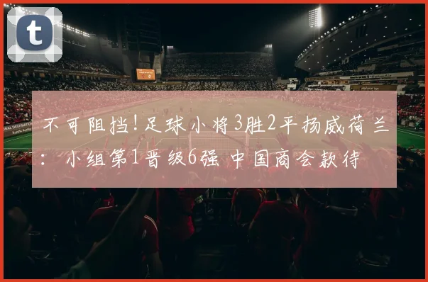 不可阻挡!足球小将3胜2平扬威荷兰：小组第1晋级6强 中国商会款待